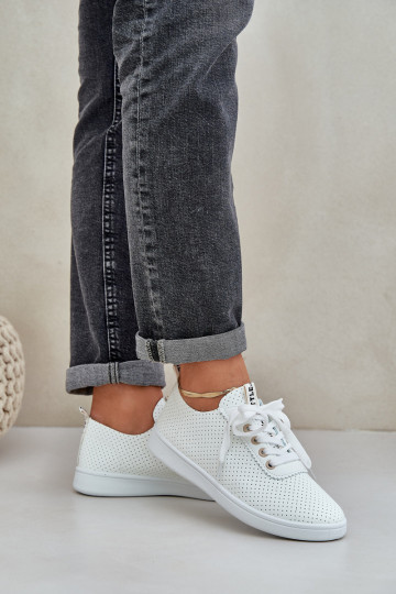 Šněrovací prolamované boty pro volný čas slonová kost Carinel 2