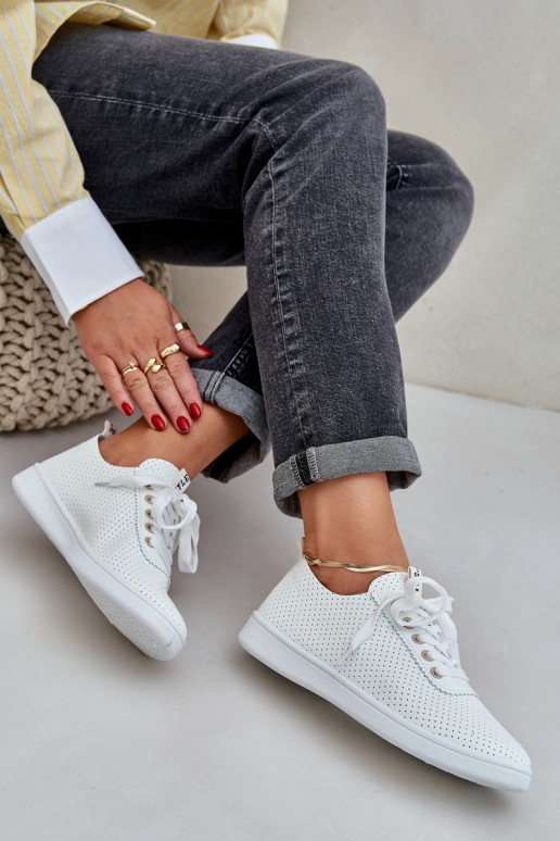 Šněrovací prolamované boty pro volný čas slonová kost Carinel Šněrovací prolamované boty pro volný čas slonová kost Carinel