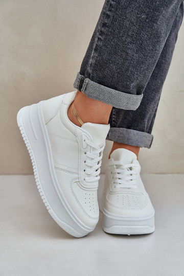 Tenisky z ekologické kůže s platformou bílé Dorreia