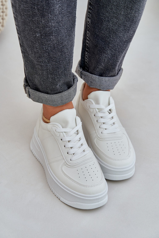 Tenisky z ekologické kůže s platformou bílé Dorreia Tenisky z ekologické kůže s platformou bílé Dorreia