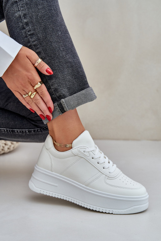 Tenisky z ekologické kůže s platformou bílé Dorreia Tenisky z ekologické kůže s platformou bílé Dorreia