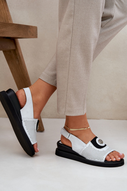 Dámské sandály  stříbrné barvy Isnnoria