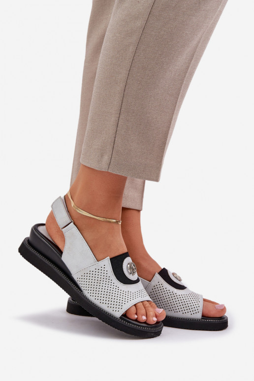 Dámské sandály  stříbrné barvy Isnnoria