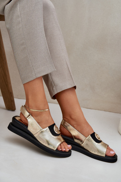 Dámské sandály  zlaté barvy Isnnoria