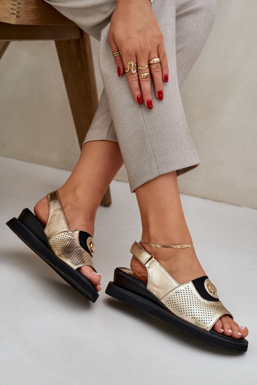 Dámské sandály  zlaté barvy Isnnoria