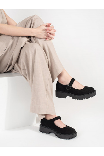 Černé Tenisky s platformou ze semiše 2