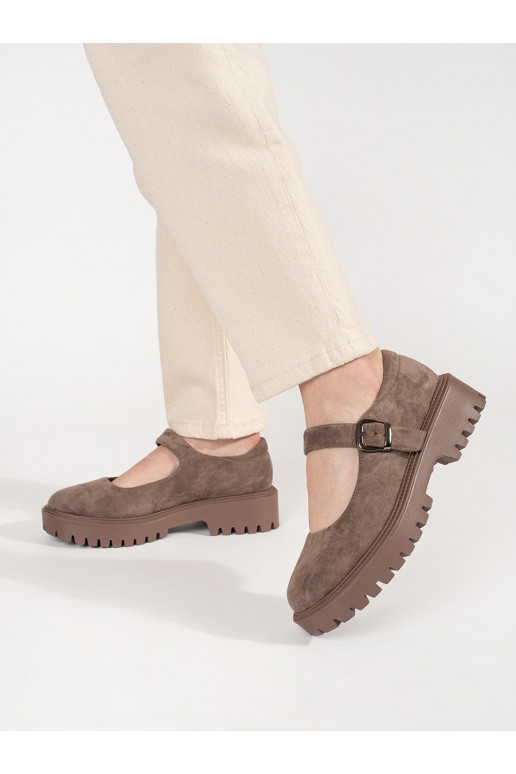 béžové Tenisky s platformou ze semiše