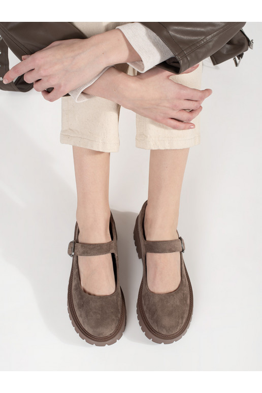 béžové Tenisky s platformou ze semiše