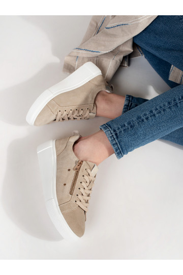béžové Tenisky s masivním podpatkem 2