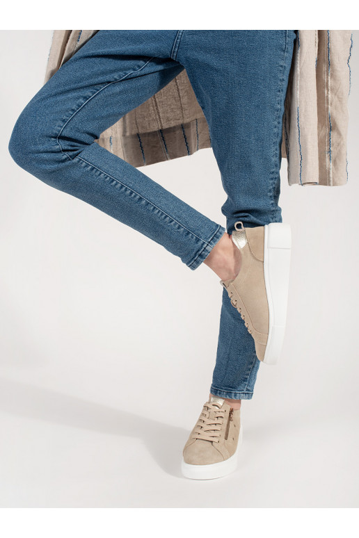 béžové Tenisky s masivním podpatkem