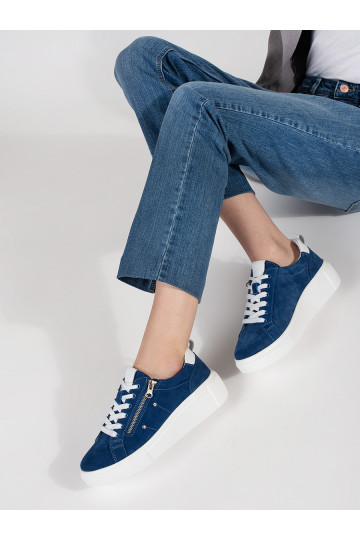 modrá Tenisky s masivním podpatkem