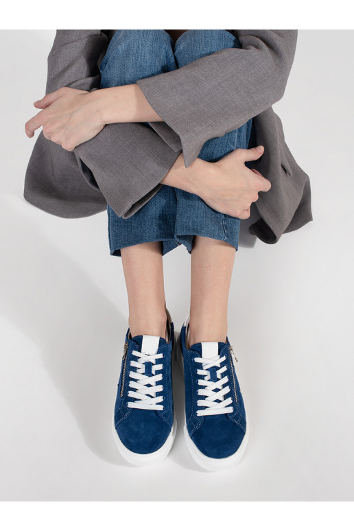 modrá Tenisky s masivním podpatkem