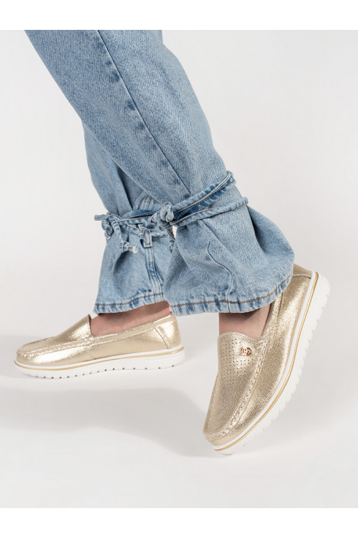 zlaté barvy mokasíny 