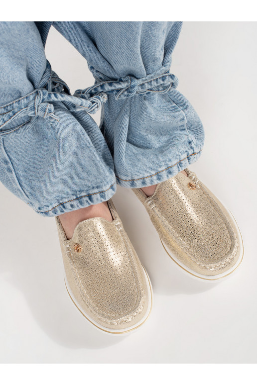 zlaté barvy mokasíny 