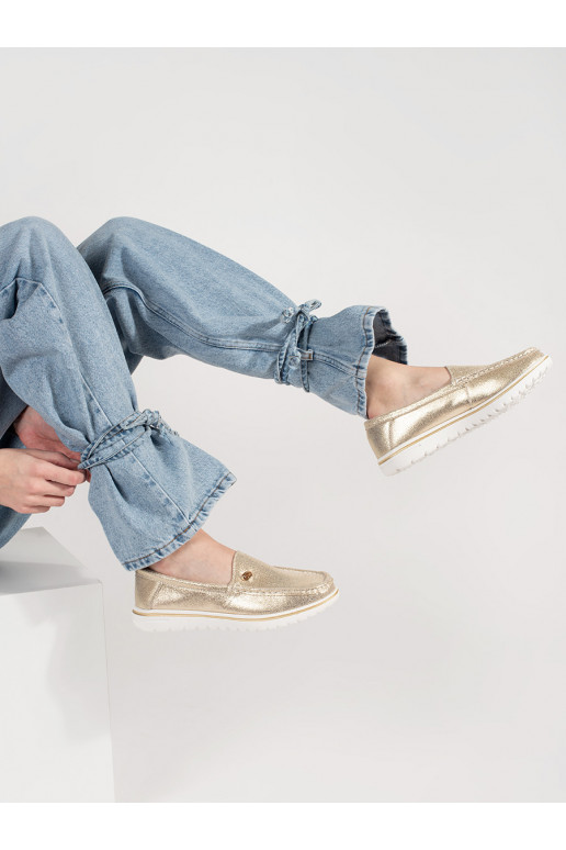 zlaté barvy mokasíny 