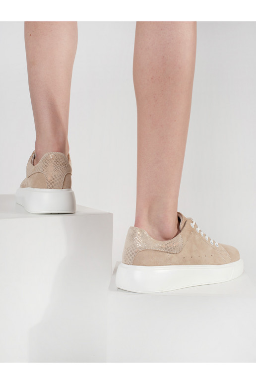 béžové  Tenisky s masivním podpatkem