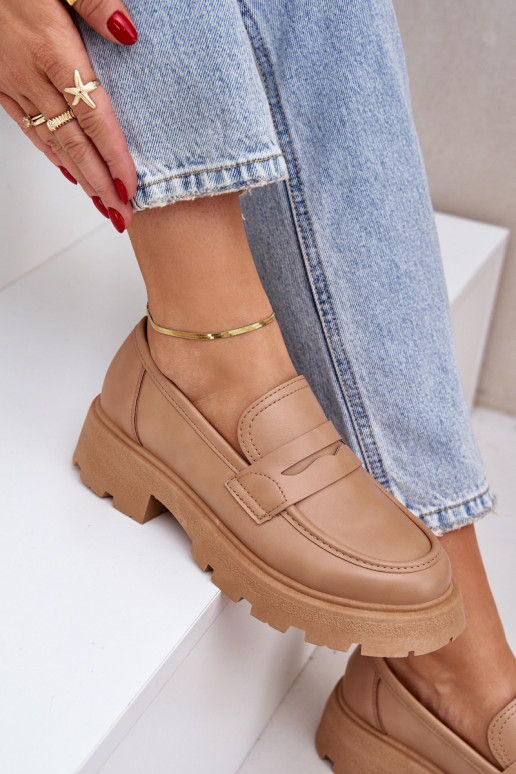 Dámské mokasíny z ekologické kůže béžové Sendall