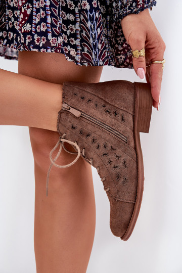 Dřeváky s ažurovými prvky S.Barski HY51-185 hnědá 2