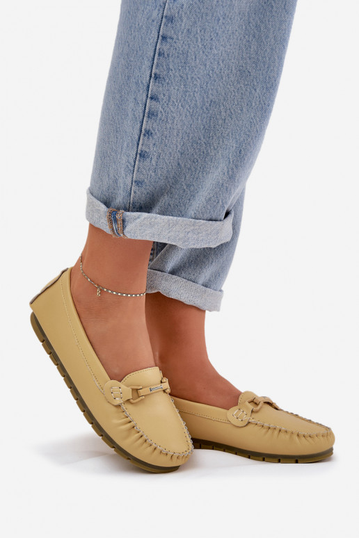 Ploché boty  mokasíny s ornamenty S.Barski LR51-547 Žluté