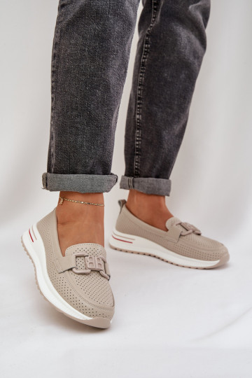   mokasíny s platformou S.Barski LR51-556 béžové