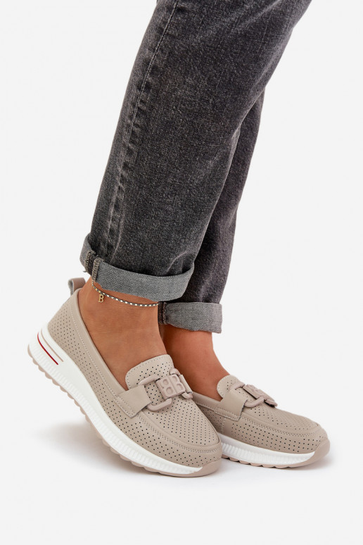   mokasíny s platformou S.Barski LR51-556 béžové