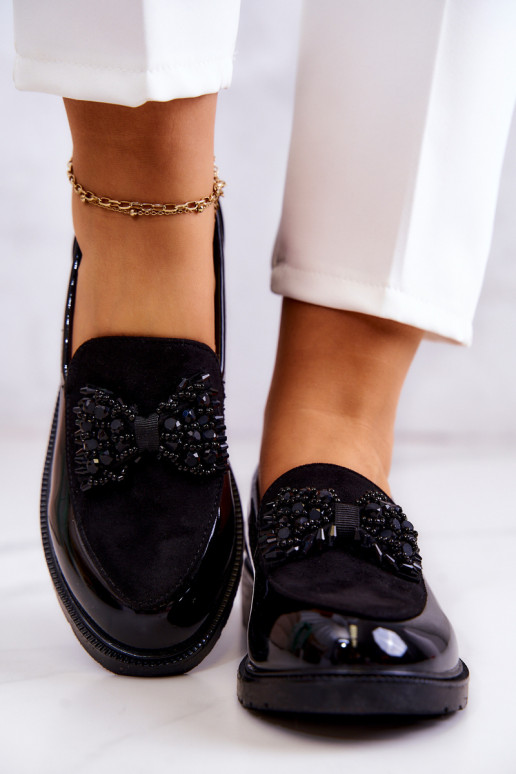Elegantní styl Lakované mokasíny  Černé S.Barski HY51-318 Belize Elegantní styl Lakované mokasíny  Černé S.Barski HY51-318 Belize