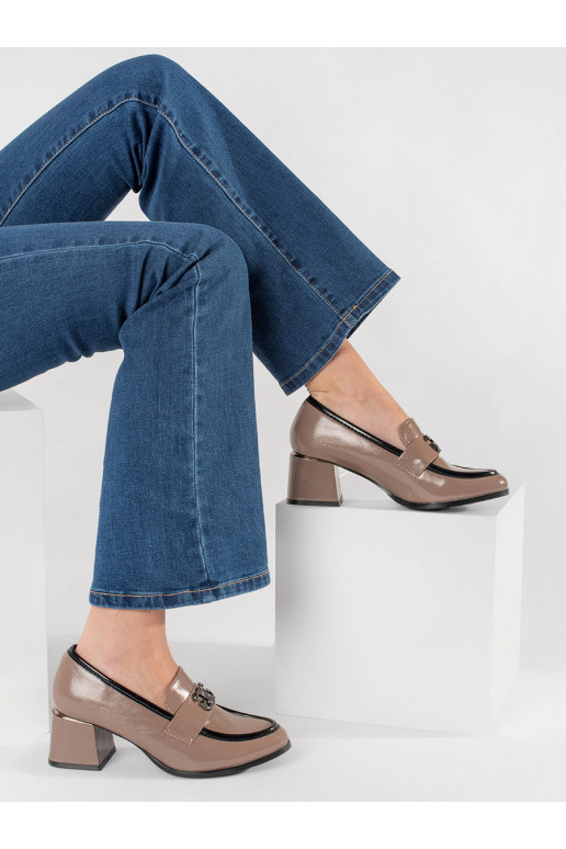 Stylové kotníkové boty kolorze taupe