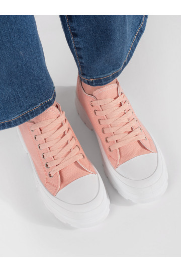 boty s platformou růžová 2