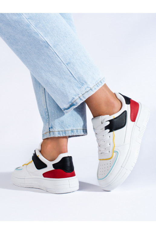 Tenisky s platformou bílé-červené