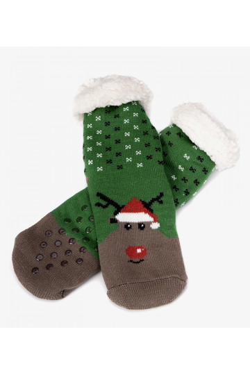 Zelené zateplené ponožky se... 2