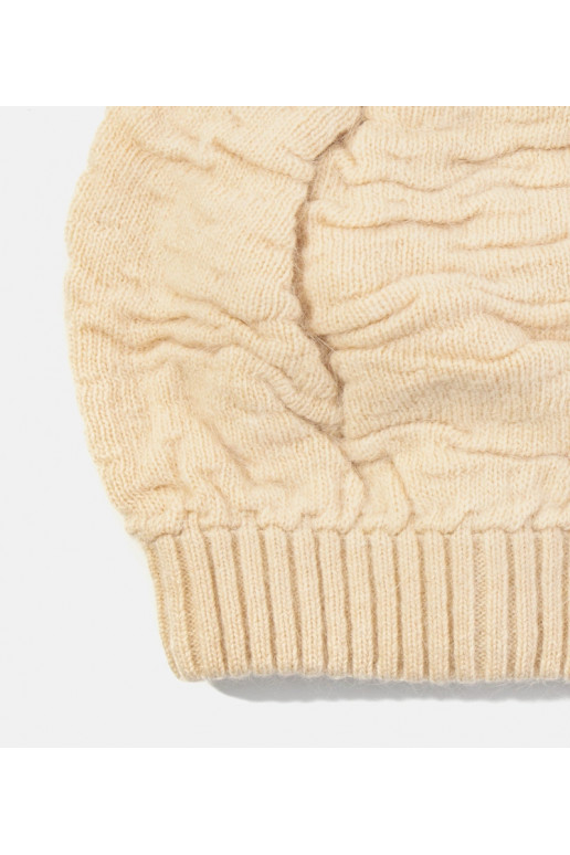 Béžová dámská čepice s bambulí Isis Béžová dámská čepice s bambulí Isis