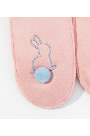 Růžové rukavice s modrým... 2