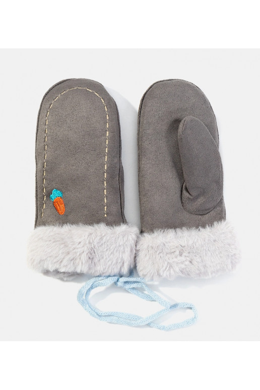 Dětské rukavice mrkvově šedé Dětské rukavice mrkvově šedé