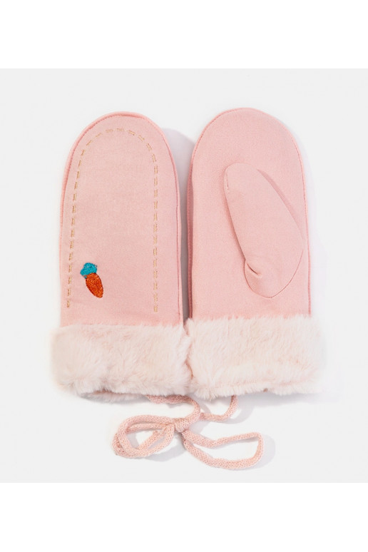 Dětské rukavice mrkvově růžové Dětské rukavice mrkvově růžové