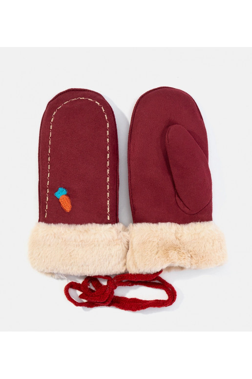 Vínové dětské rukavice mrkve Vínové dětské rukavice mrkve