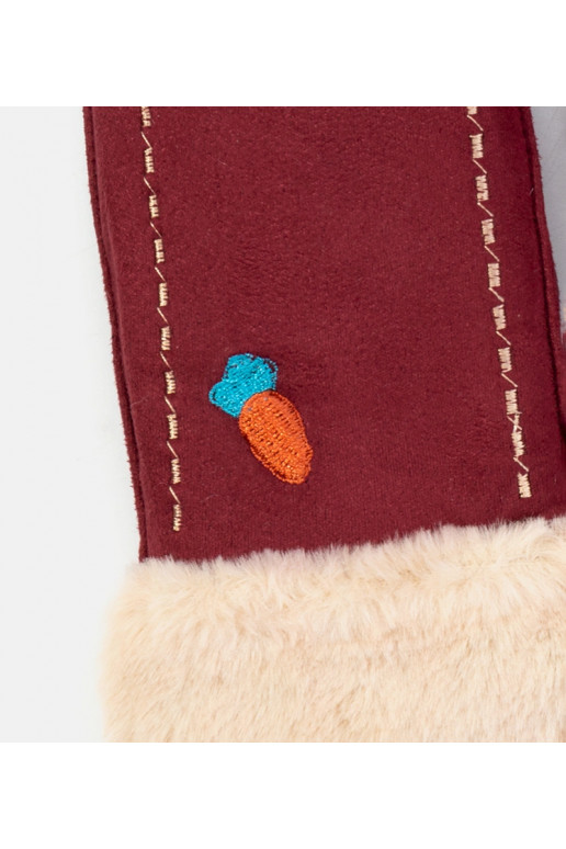 Vínové dětské rukavice mrkve Vínové dětské rukavice mrkve