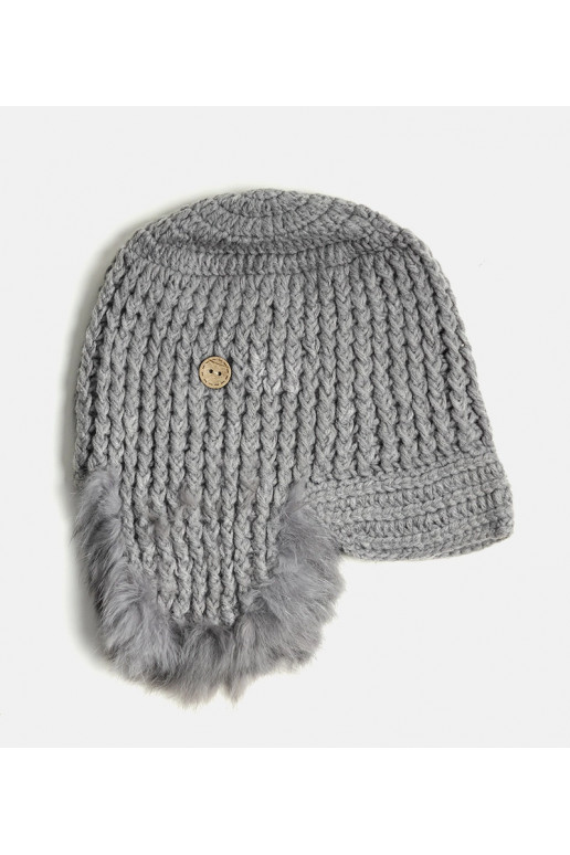 Šedá čepice Zora s klapkami na uši Šedá čepice Zora s klapkami na uši