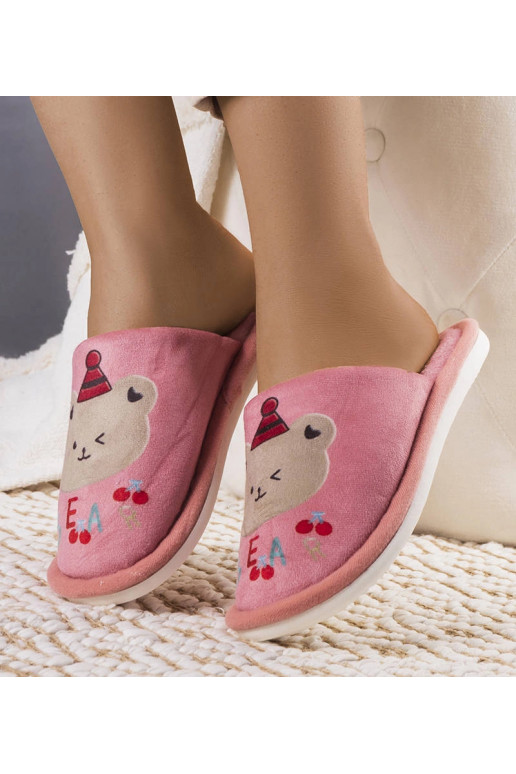 Růžové měkké pantofle Bear
