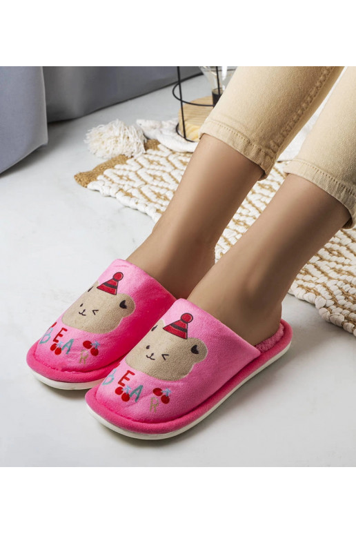 Tmavě růžové měkké pantofle Bear