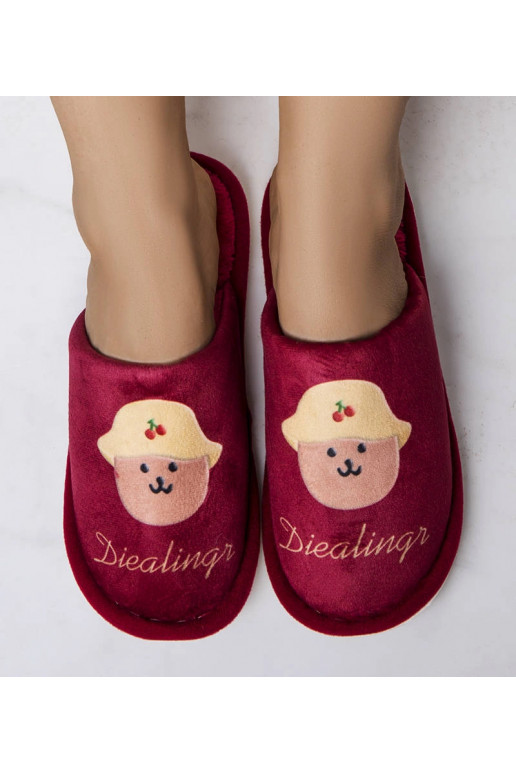 Červené měkké pantofle Dialings