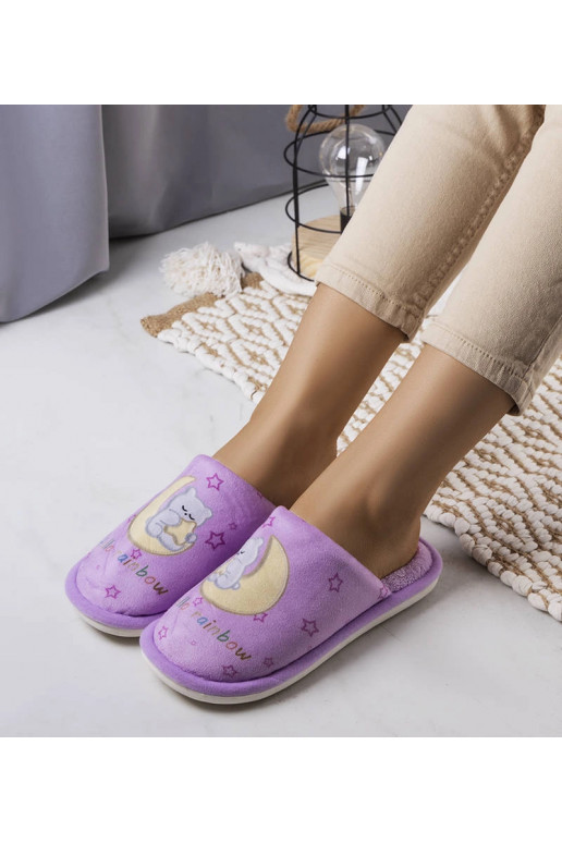 Měkké fialové pantofle Duhový měsíc
