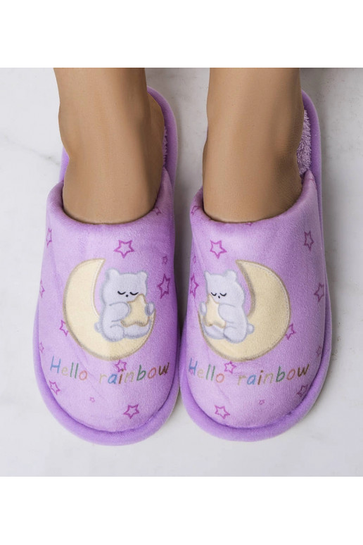 Měkké fialové pantofle Duhový měsíc