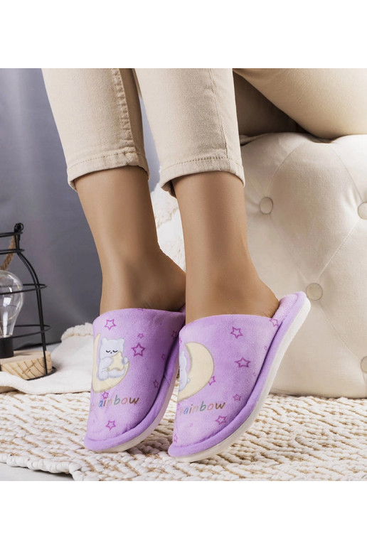 Měkké fialové pantofle Duhový měsíc