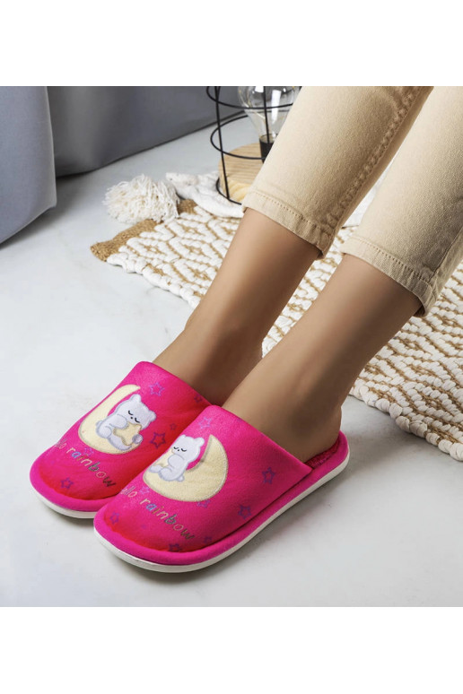 Neonově růžové měkké pantofle Rainbow...