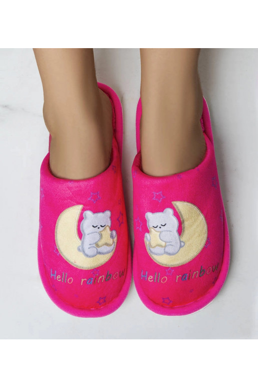 Neonově růžové měkké pantofle Rainbow...
