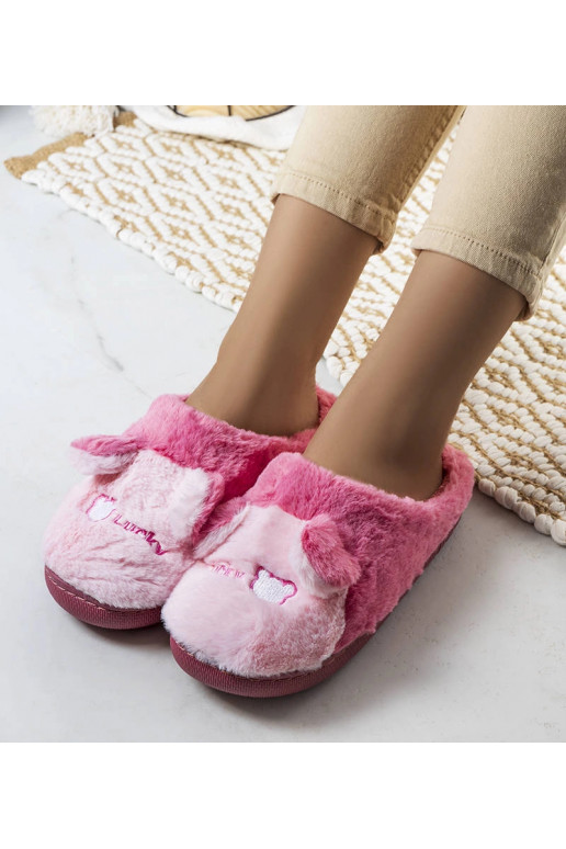 Tmavě růžové měkké pantofle Lucky Teddy