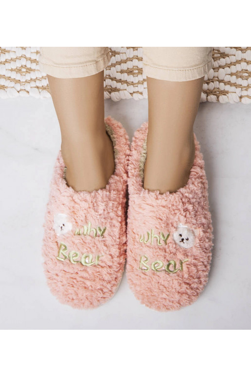 Růžové měkké pantofle Proč medvěd