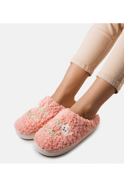 Růžové měkké pantofle Proč medvěd
