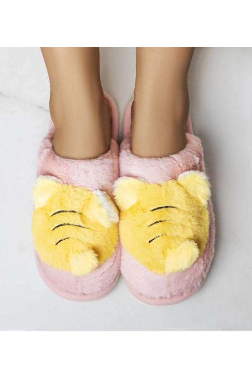 Včelí růžové a žluté měkké pantofle