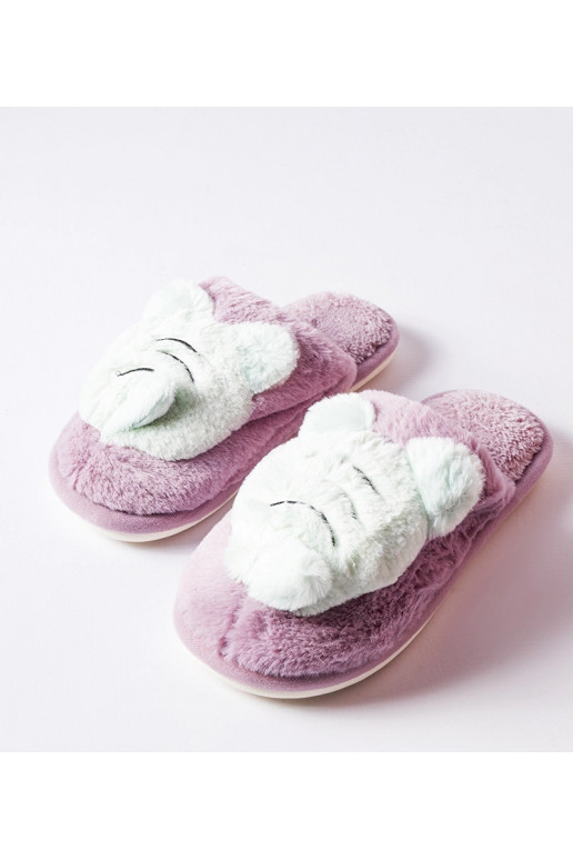 Včelí fialové a zelené měkké pantofle